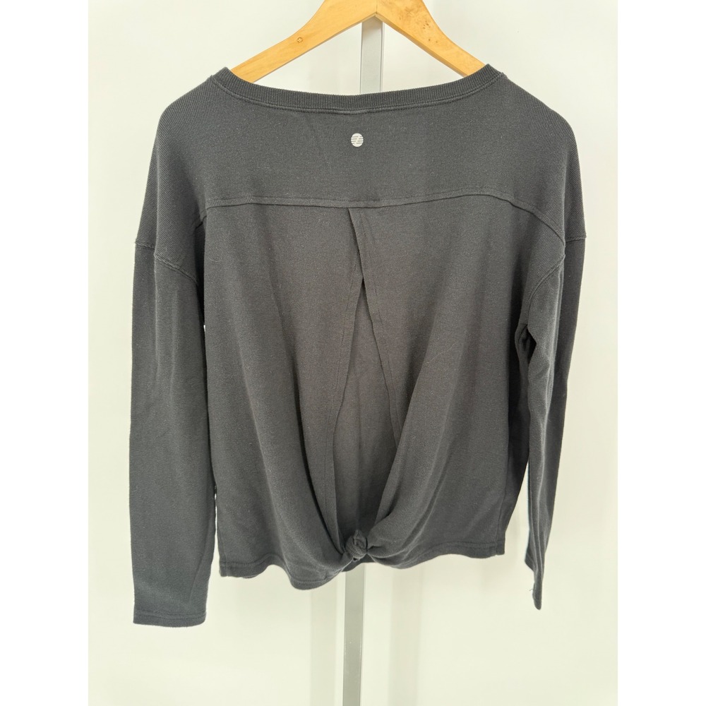 Zella Women's black long Sleeve Twist Back Sweatshirt Top Size M - Picture 3 of 4